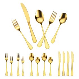 VEVOR 60-Piece Gold Silverware Set, Food-Grade Stainless Steel Flatware Utensils for 12, Mirror Finished Cutlery Set VEVOR 60-Piece Gold Silverware Set, Food-Grade Stainless Steel Flatware Utensils for 12, Mirror Finished Cutlery Set